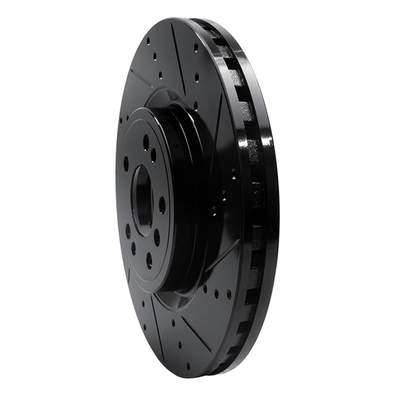 Mercedes-Benz ML350 Brake Rotor (1) - Front Right - R1 Concepts - Drilled & Slotted - Black - `12-`18